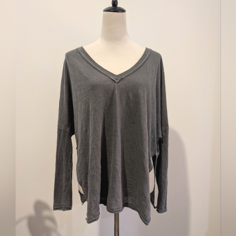 Free People, We The Free, On My Mind V-neck Oversized Side Slit Tee